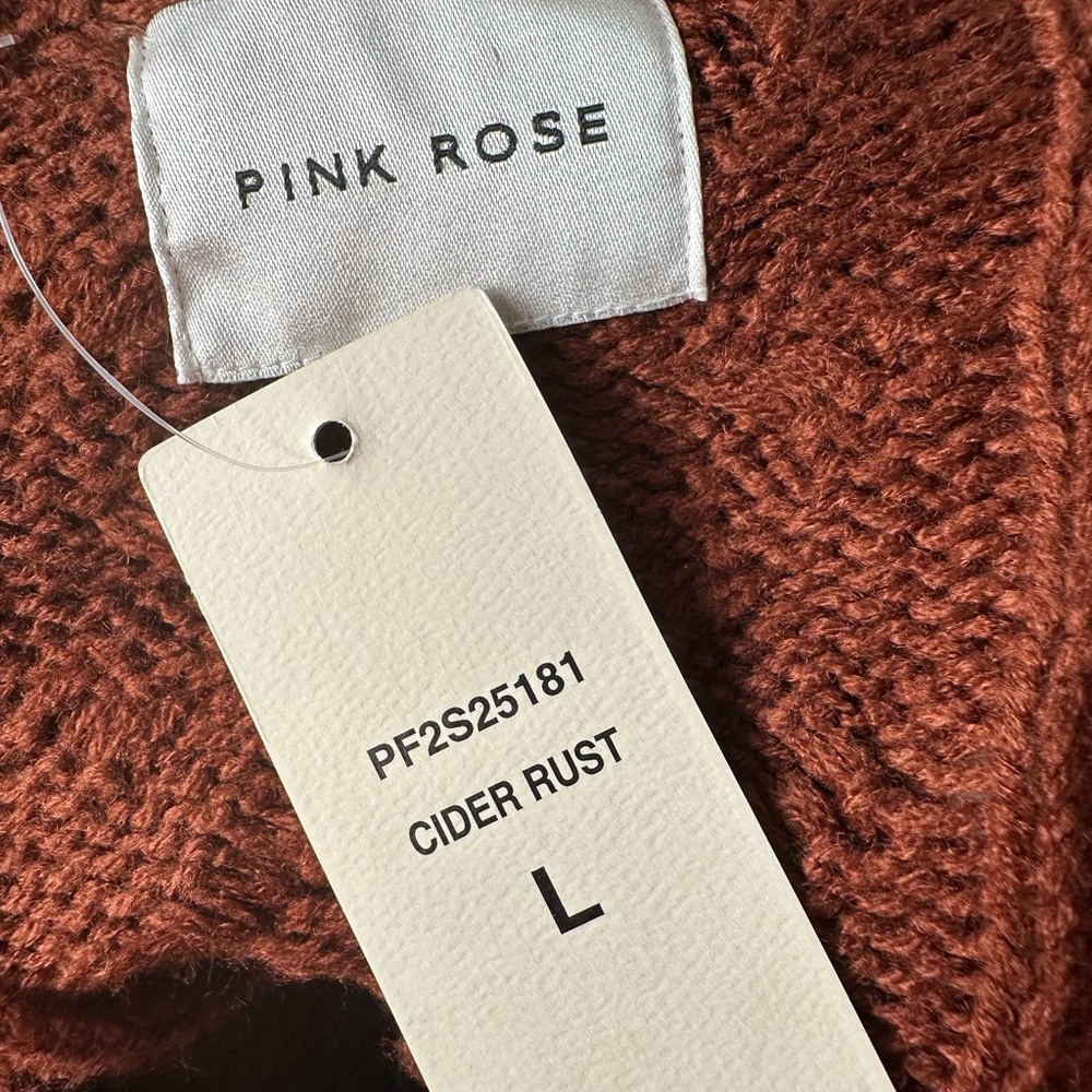 Crochet Sweater, Cider Rust -large - Picture 2 of 7
